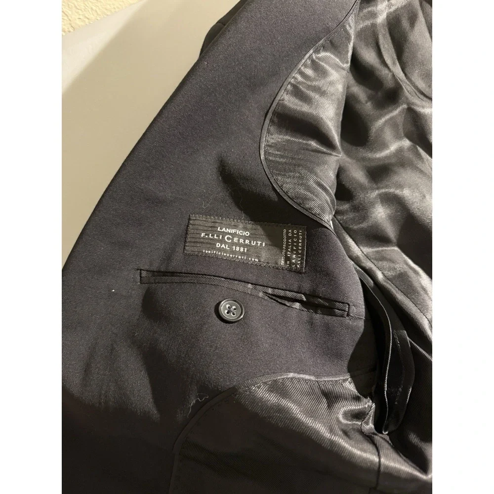 Banana Republic Blazer 38R Black Wool Modern Fit Cerruti Fabric Sport Coat Mens‎